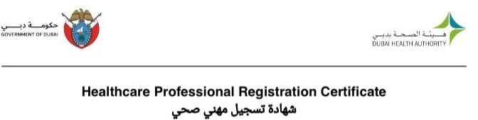 Dubai Health Best Plastic Surgeon in Dubai and United Arab Emirates and Egypt and registration by Dubai Health Authority as Consultant Plastic Surgeon